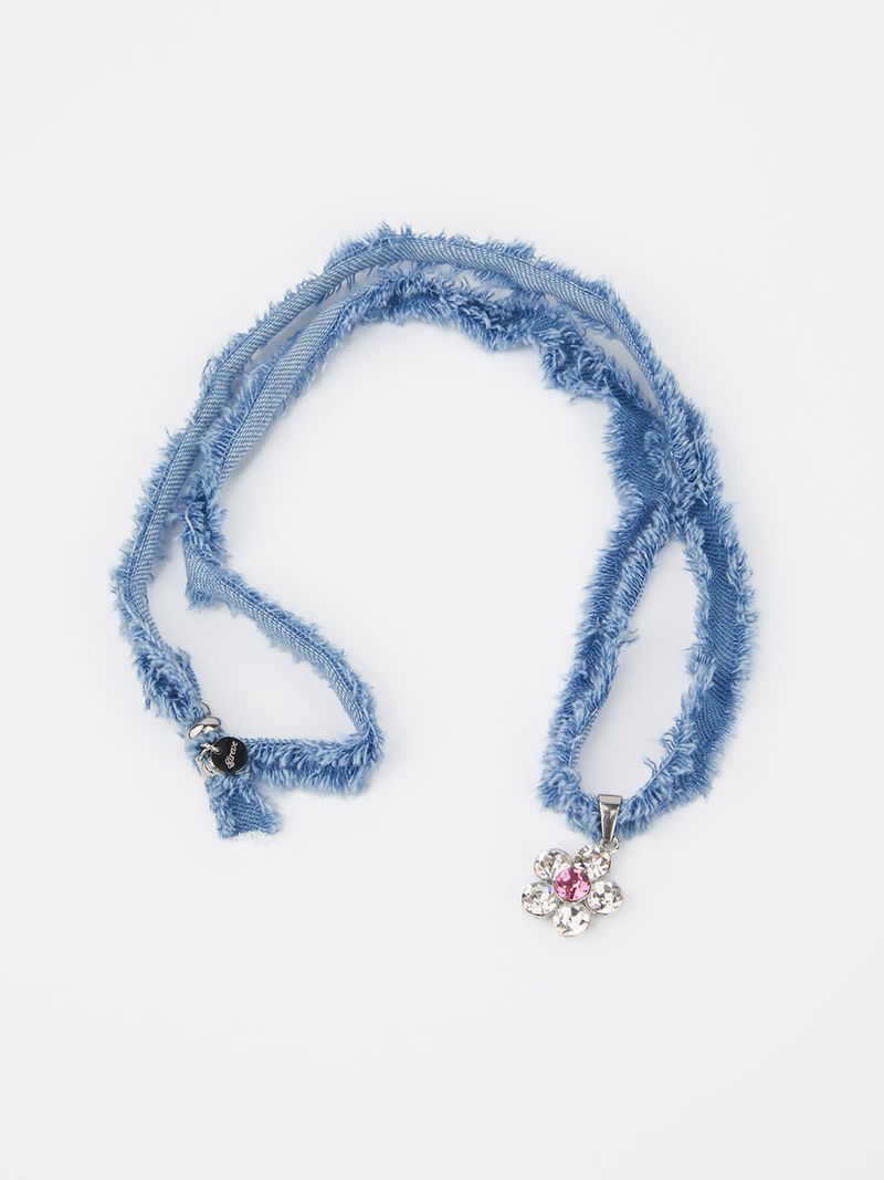 SUMMER DENIM MULTI CHOKER_CRYSTAL FLOWER