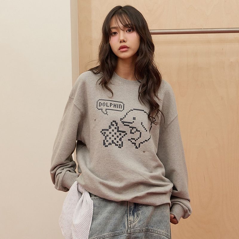 Pixel Star Dolphin Sweatshirt