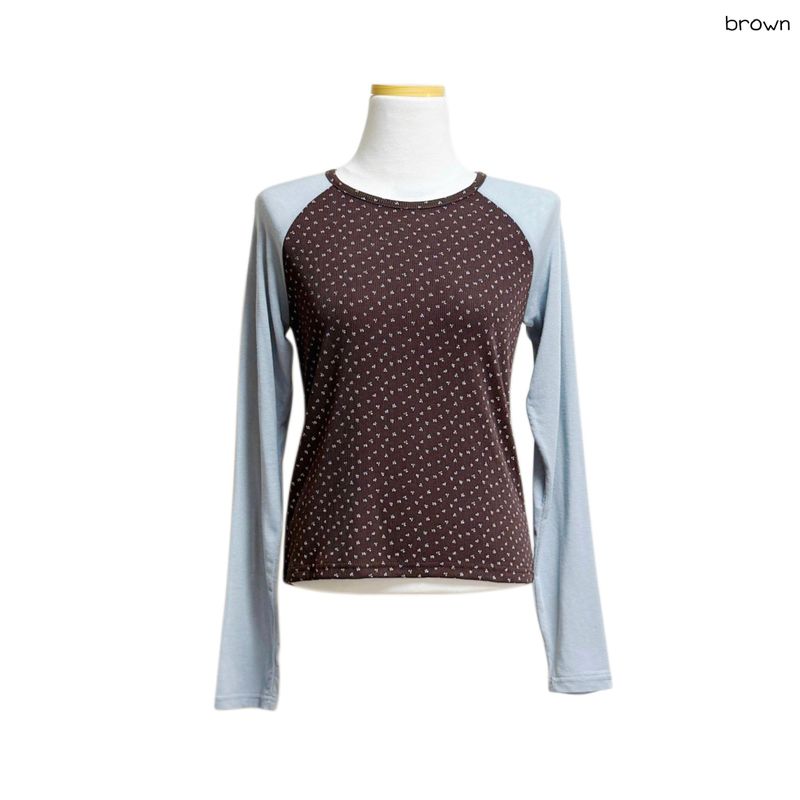 (3color) Ditsy Flower Raglan Long Sleeve Tee