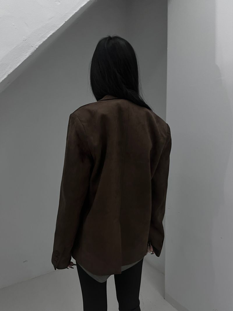 line suede blazer jacket (2color)