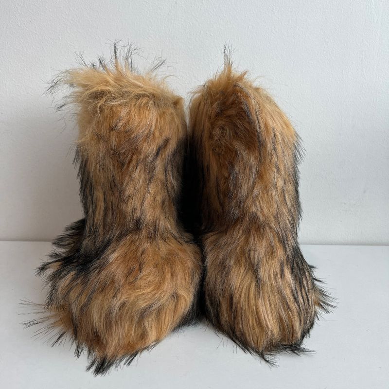 Soft eco fur middle boots (3 Color)