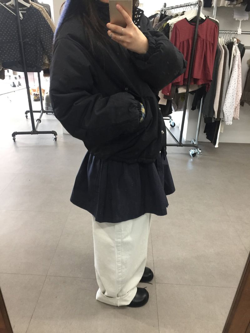 Coco Dot Padded Field Jacket (2color)