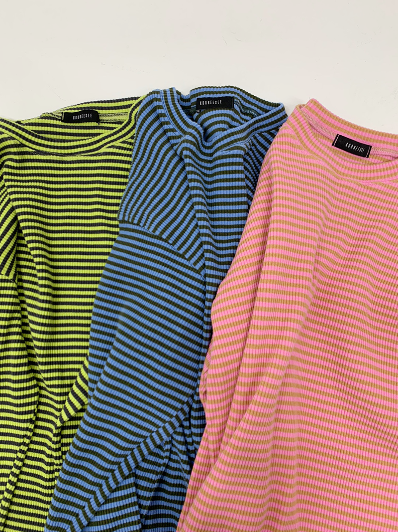 Stripe Long Sleeve Tee (Pink/Beige)