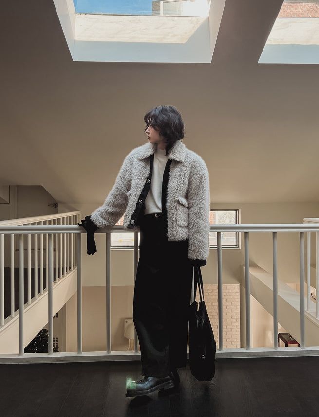 Superior tweed fur jacket