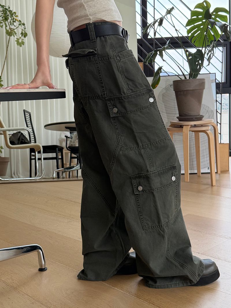 Wide flare cargo pants(2color)