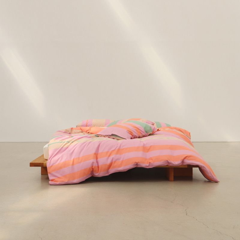 Iris pink duvet cover Qsize(200x230cm)