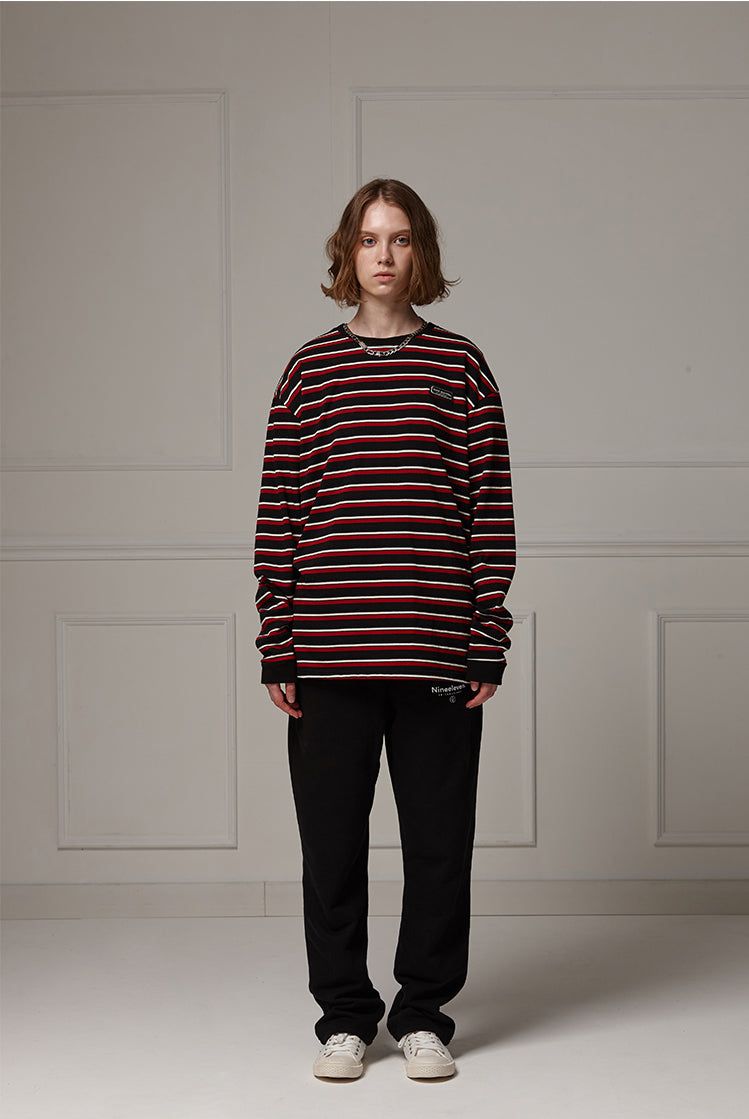 Multi stripe long sleeve T