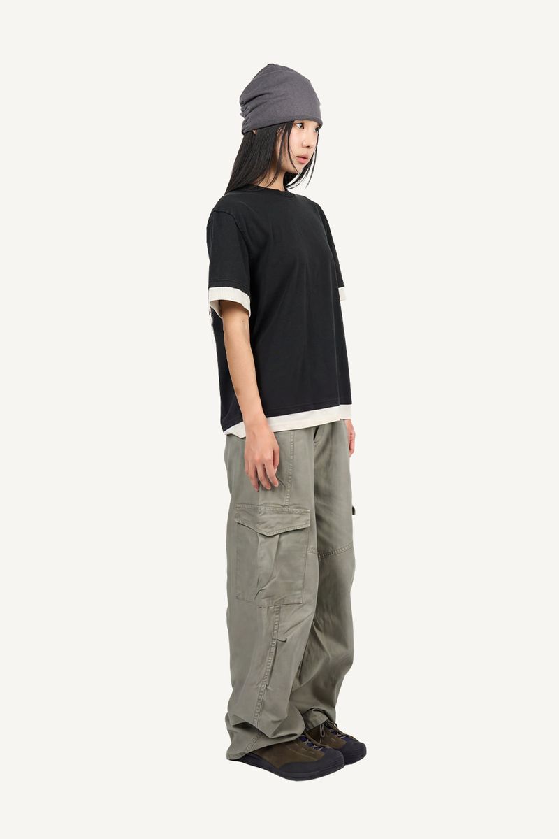 Canvas Cargo Curved Pants