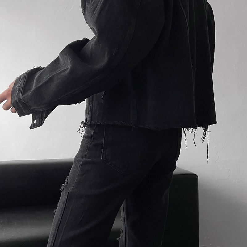 MG624,625 incision damage jean jacket (2 colors)