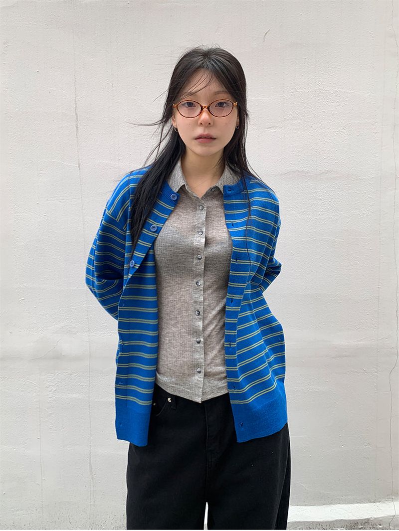 SS STRIPE CARDIGAN (3C)