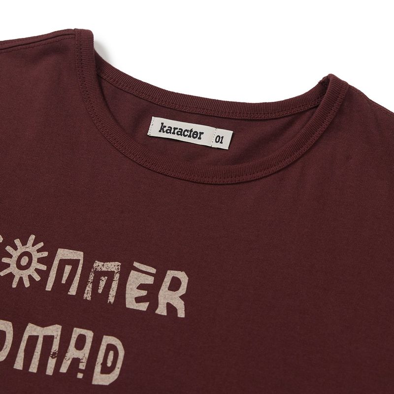 グリフ ハーフ Tシャツ / クレイ バーガンディ