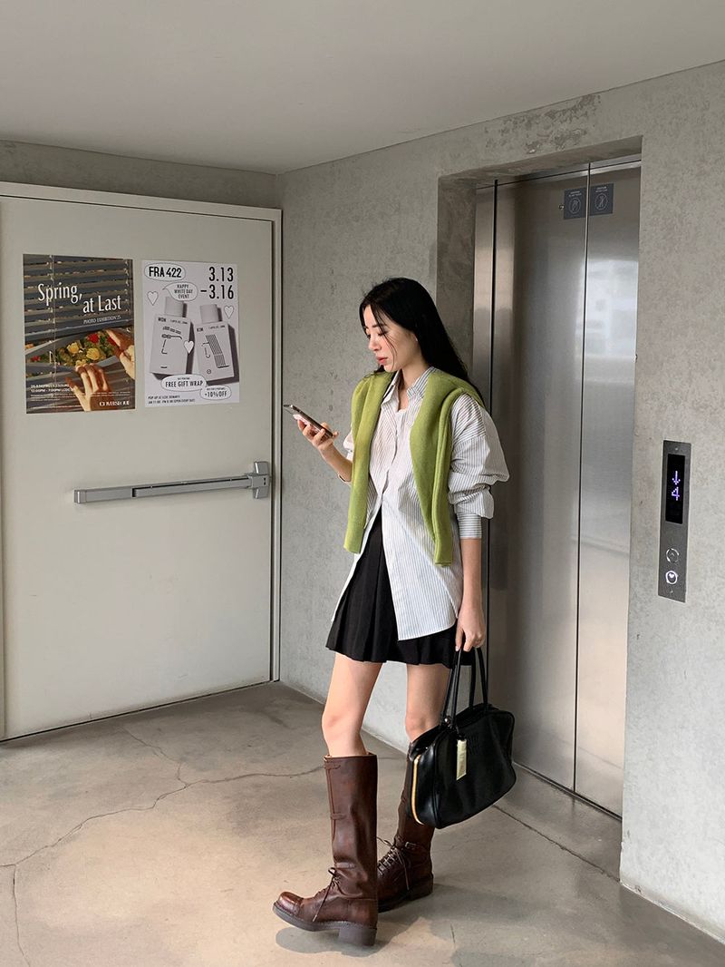 [MADE] Belto pintuck mini skirt