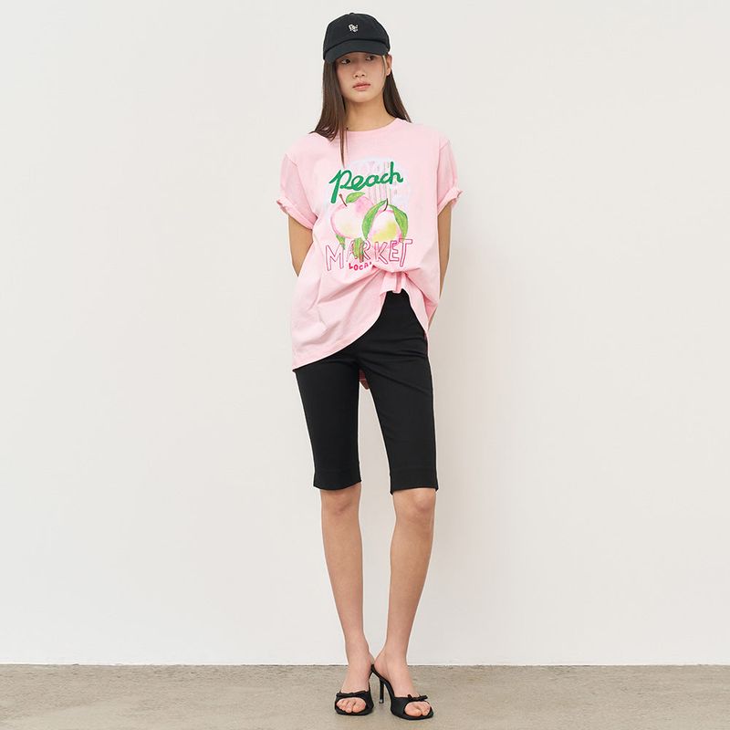 GENERAL IDEA（ジェネラルアイディア）の「 WOMAN フルーツオーバーサイズTシャツ [PINK PEACH]（Tops）」