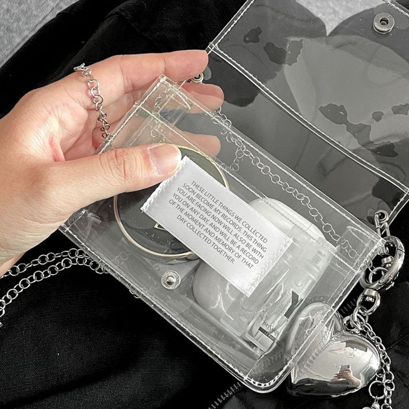 Clear pvc mini chain bag