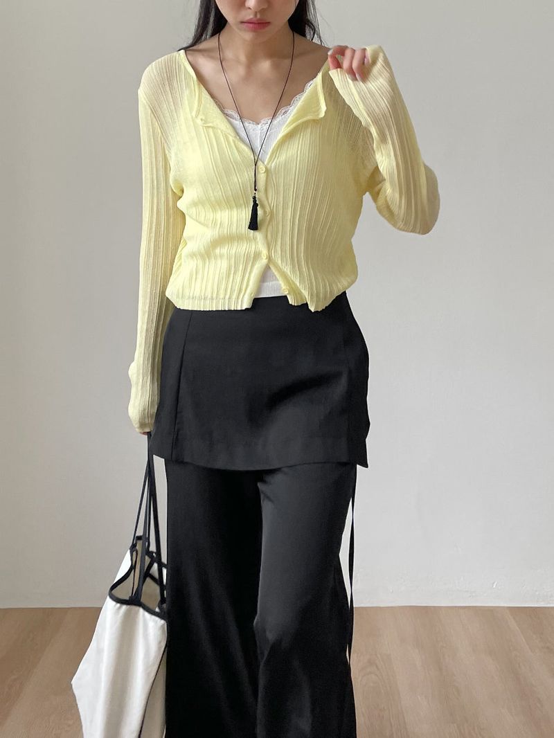 Satin Wrap Bootcut Wide Pants