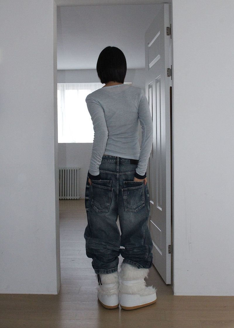 DOUBLE POCKET WIDE DENIM