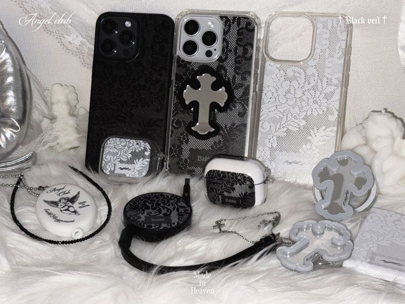 Black Veil Lace AirPods Case