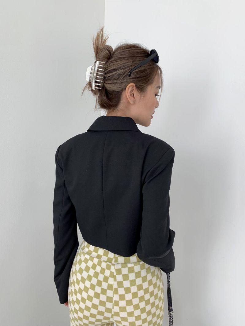 [MADE] Eris Two Button Crop Minimal Blazer Short Jacket