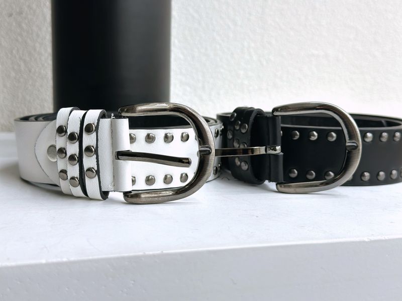 Stud leather belt
