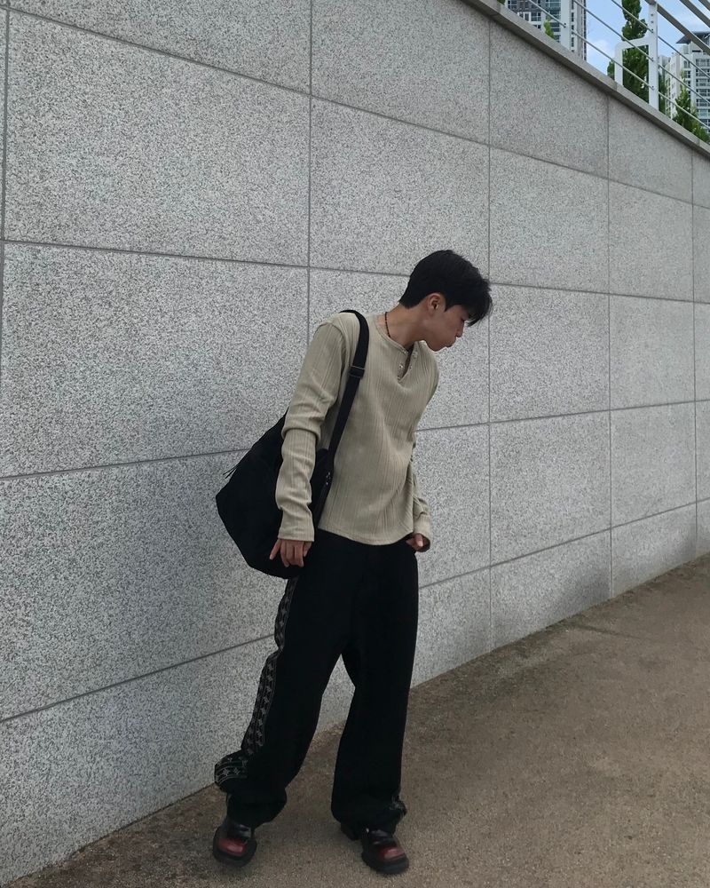 Corduroy Slim Henly Neck Long Sleeve
