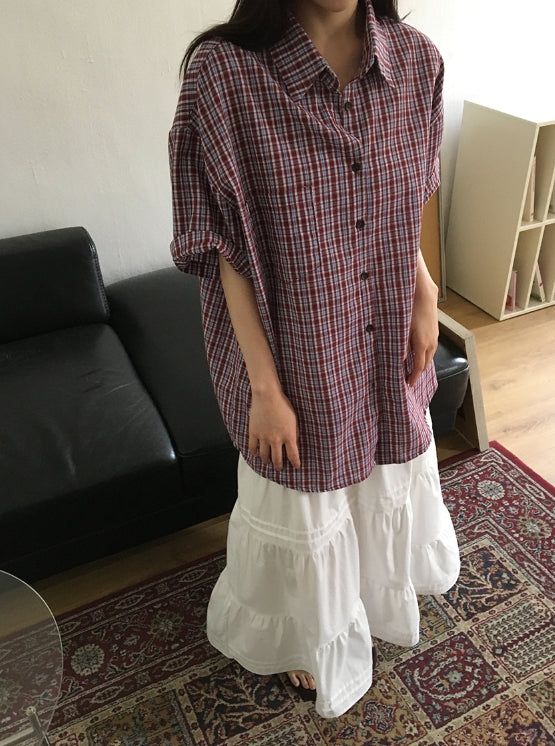 Nayuta Pintuck Tiered Banding Long Skirt
