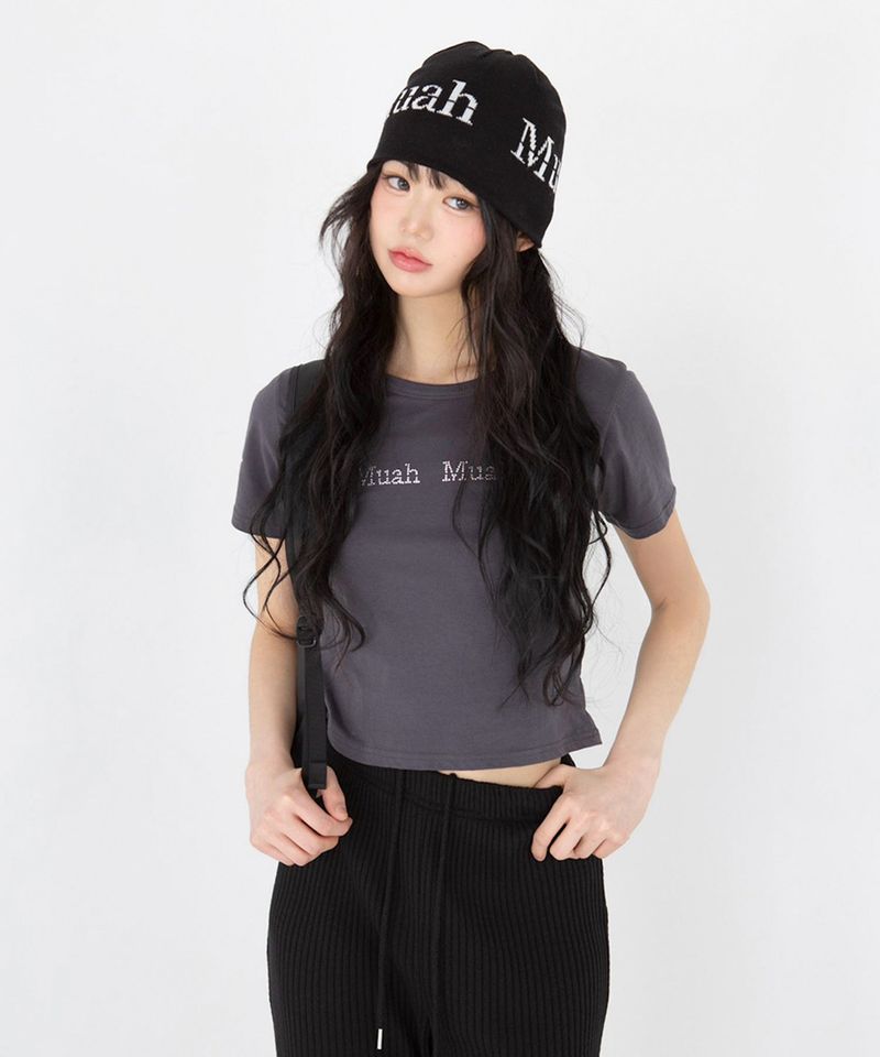 muahmuah（ムアムア）の「ホットフィックスハーフTシャツ [3color]（トップス）」