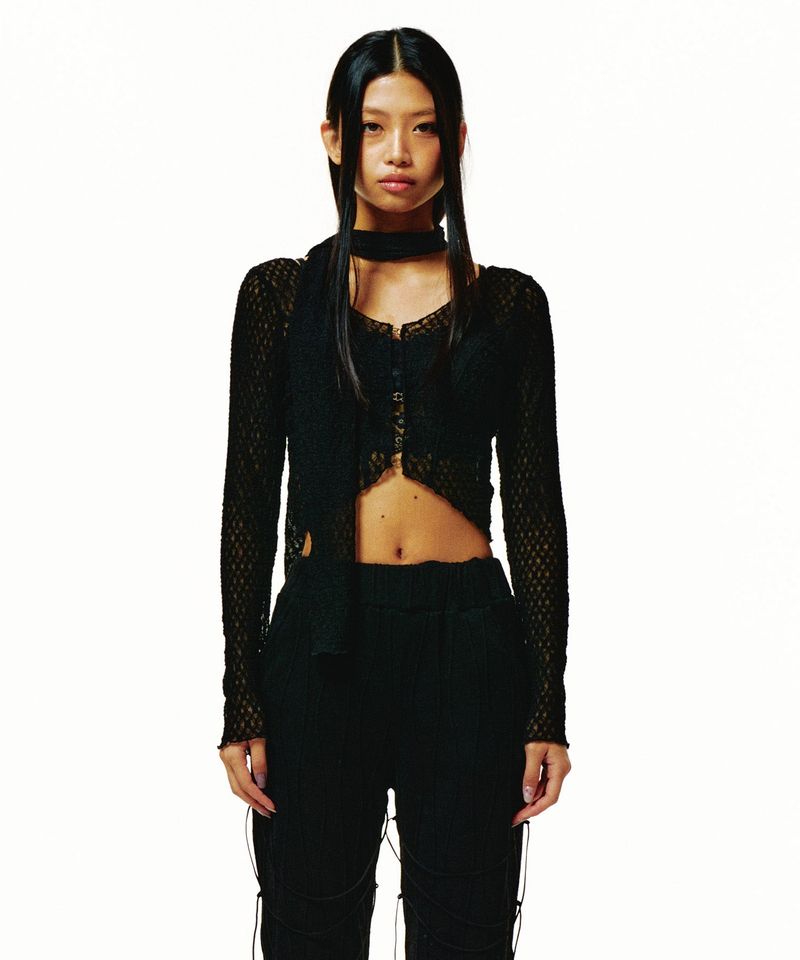 Roseapple（ローズアップル）の「221-SCARF&HOOK LACE CARDIGAN（）」