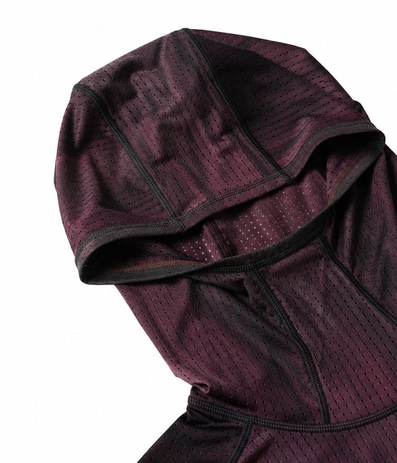 Air Vent Tie-Dye Racing Finger Watch-Hole Hood Sleeve (Plum)