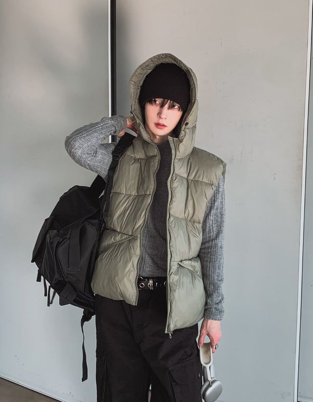 2PLAN(ツープラン)の「Detachable Hood Angle Pocket Padded Vest(Jackets/Outerwear)」