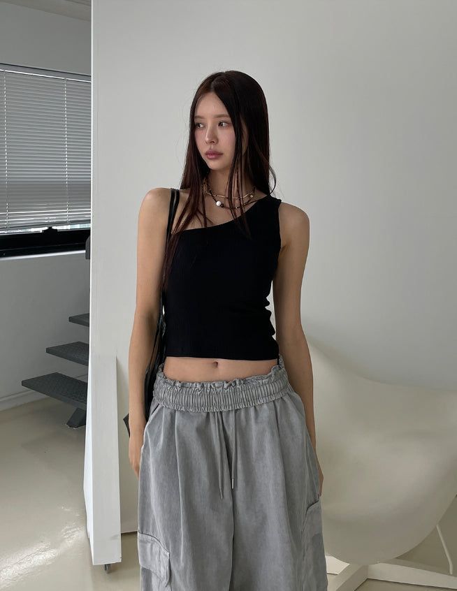 Bibi Unbalanced ribbed sleeveless