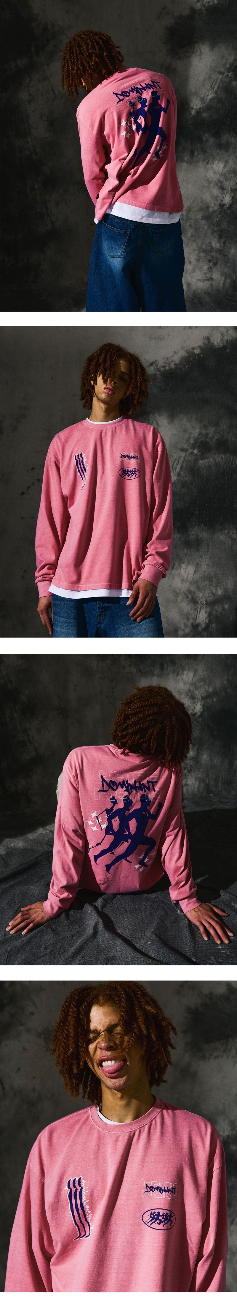 [16s Cotton]RP Pigment Washing Long Sleeve_Blossom Pink