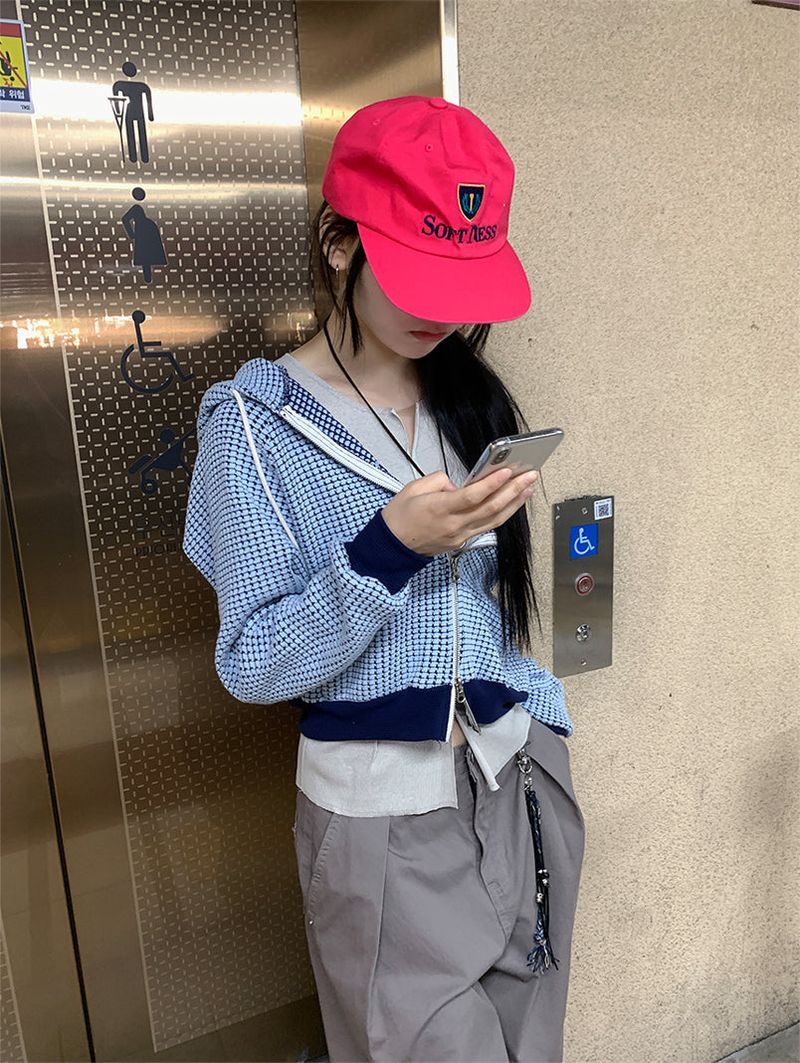 WAFFLE HOOD ZIP-UP (2C)