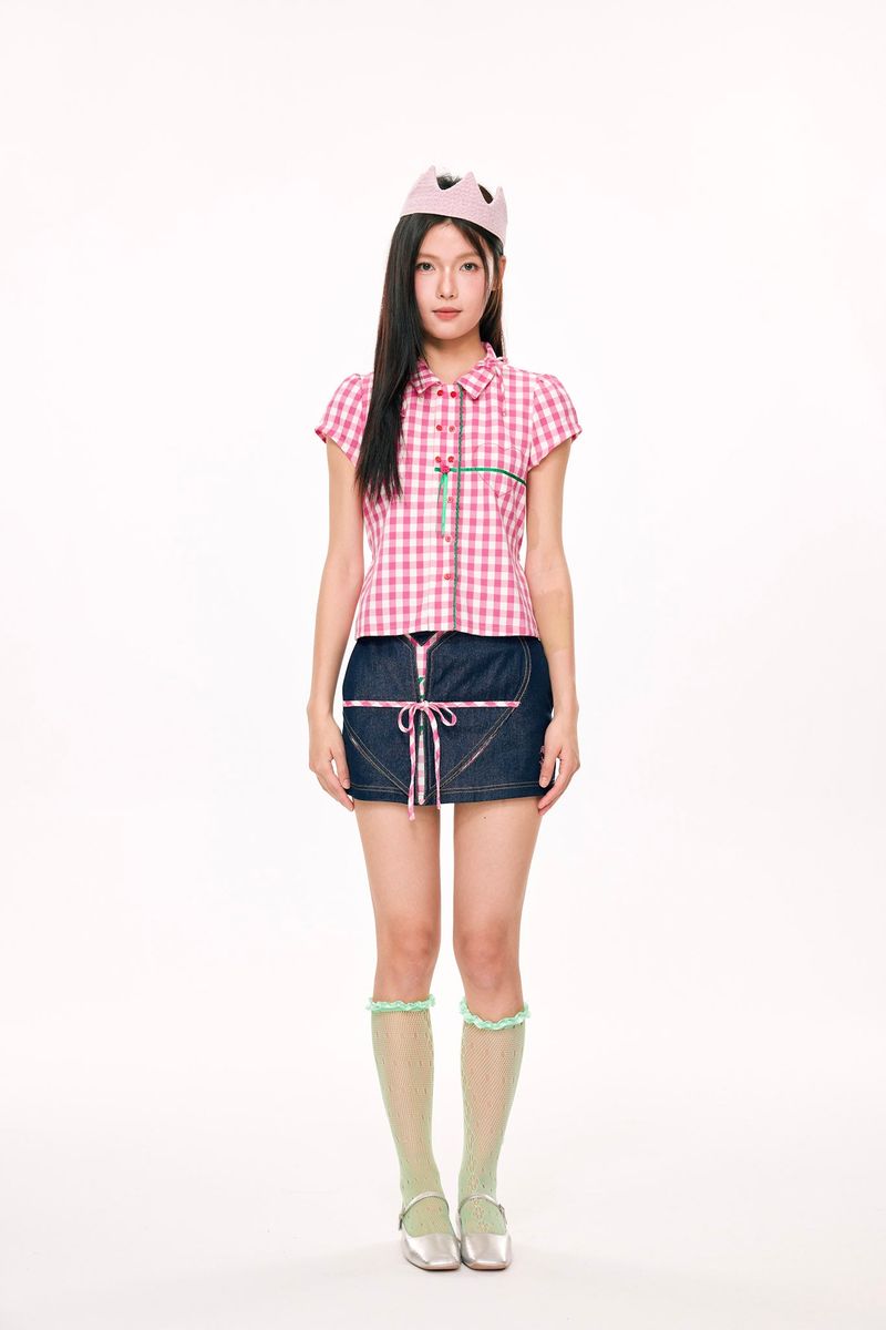 Lub-Dub Button Up Baby Shirt (Pink)
