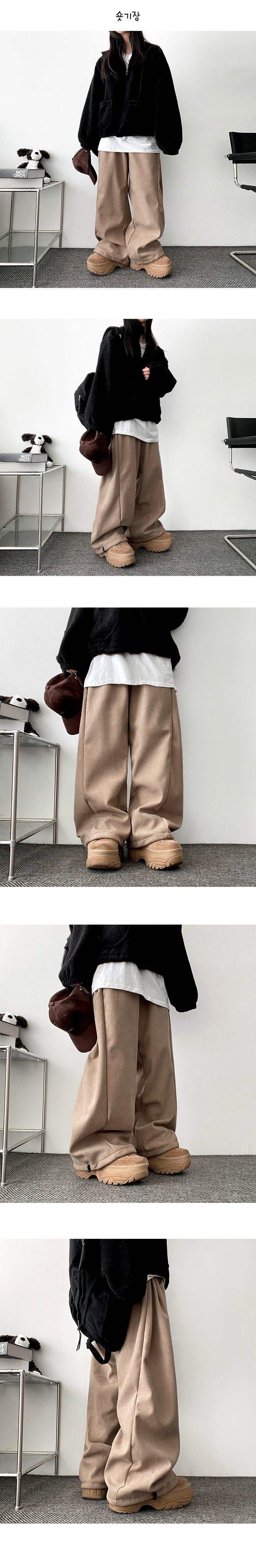 Poriside pin tuck napping corduroy wide pants [Long & short 2 short lengths!]