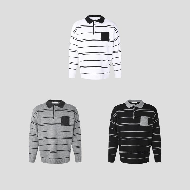 Mag pocket collar knitwear