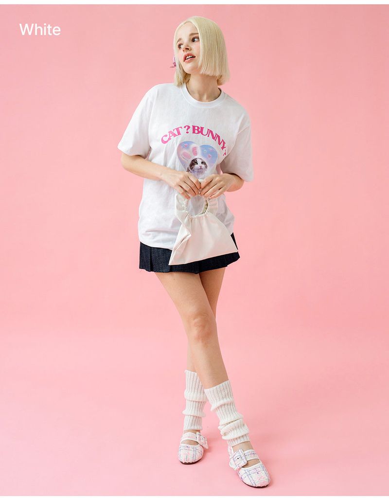 CAT&BUNNY T-SHIRT [3COLOR]