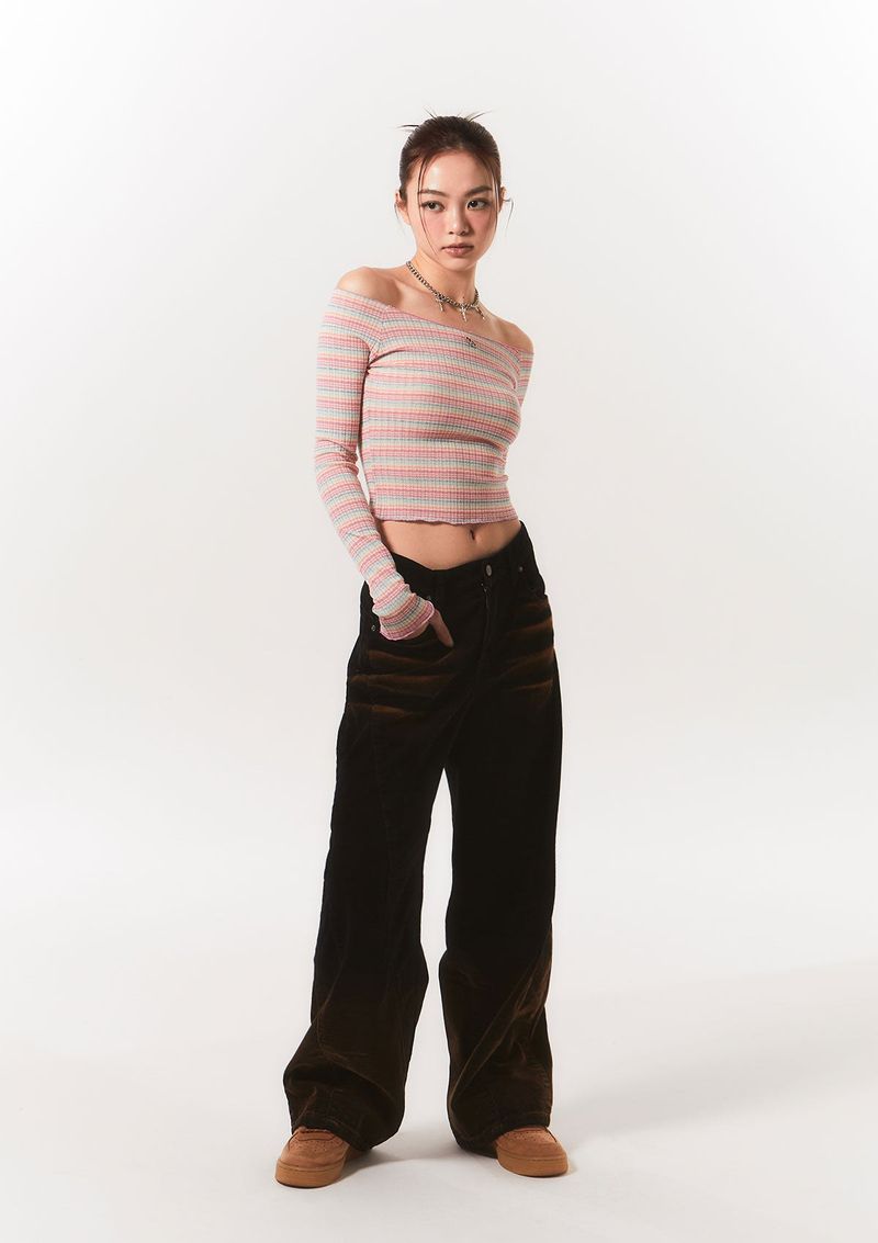 coduroy gradation pt - black