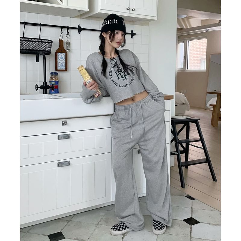[SET] CROP MTM WIDE PANTS SET UP