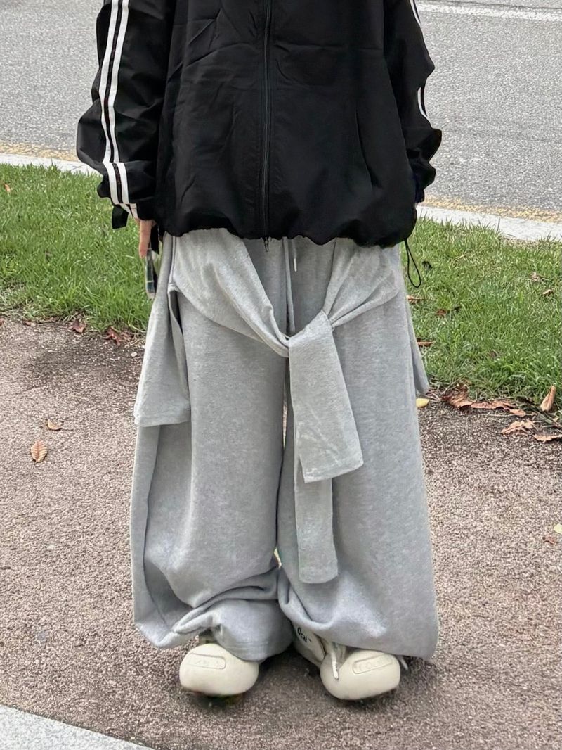 wrap layered balloon sweatpants