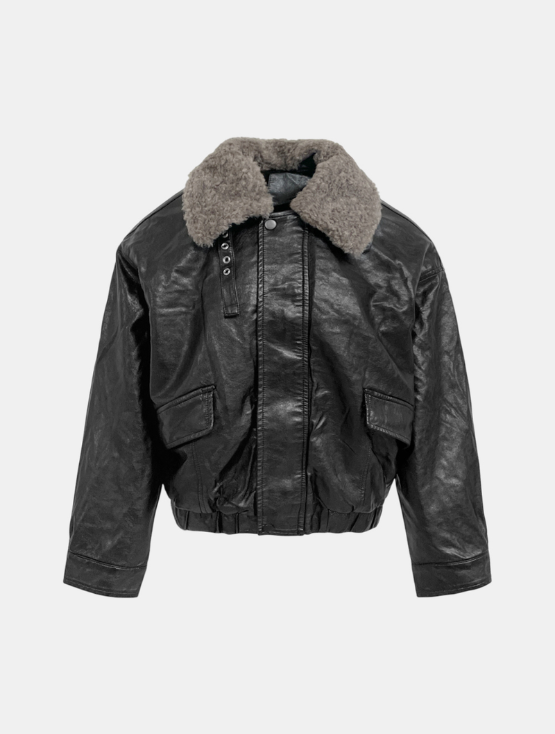 Chic Duffle Faux Leather Jumper