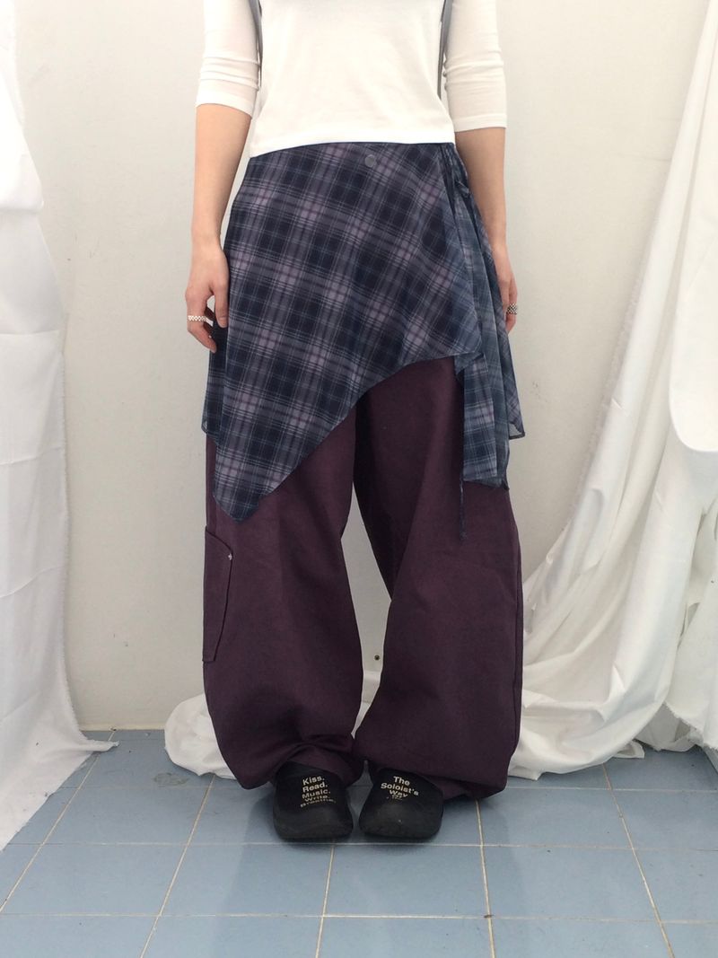 Misty Checkered Layered Skirt