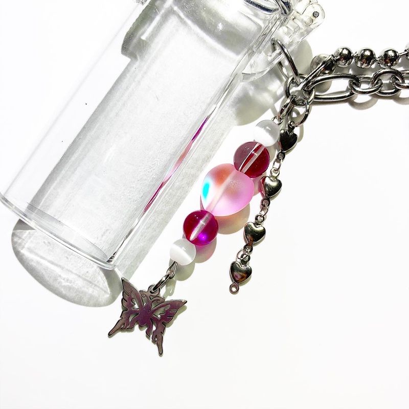 Aurora butterfly lighter case keychain