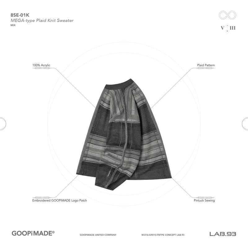 “8SE-01K” MEGA-type Plaid Knit Sweater