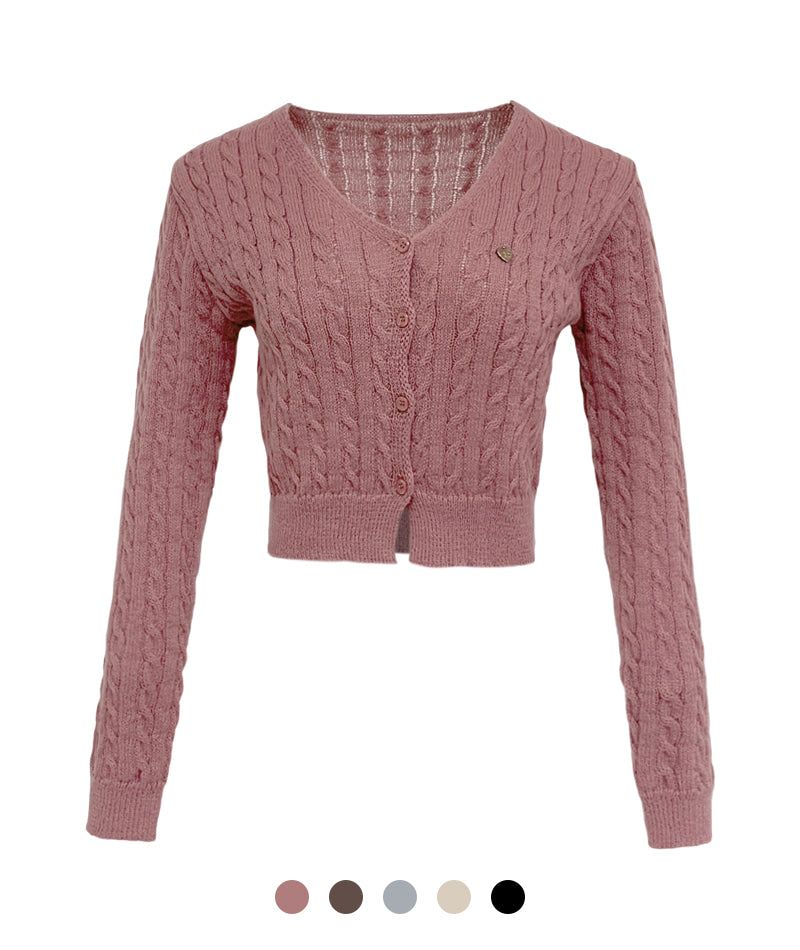Cozy&Kitsch（コージーアンドキッチ）の「Lauren Cable Crop Cardigan（Tops）」