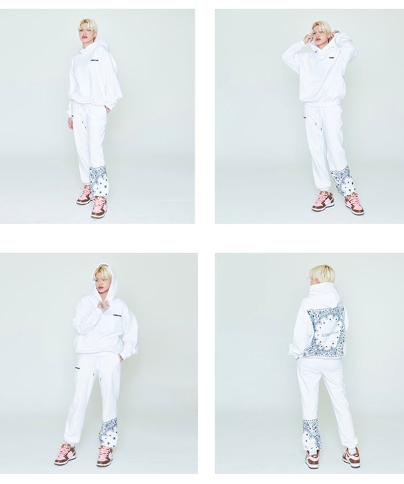 paisley HOODIE white