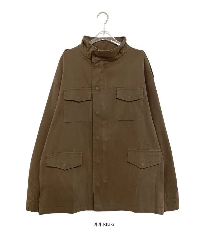 [unisex] Fleur High-Neck String Field Jacket