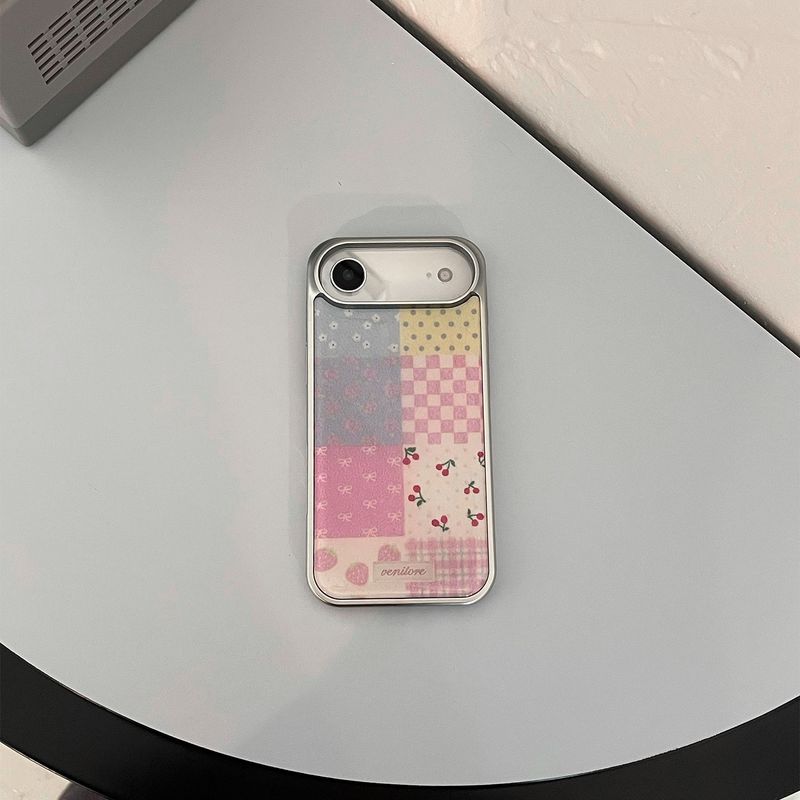 [MADE][Glass Silver Bumper Case]  Knit Patchwork Case ⋆ small patch