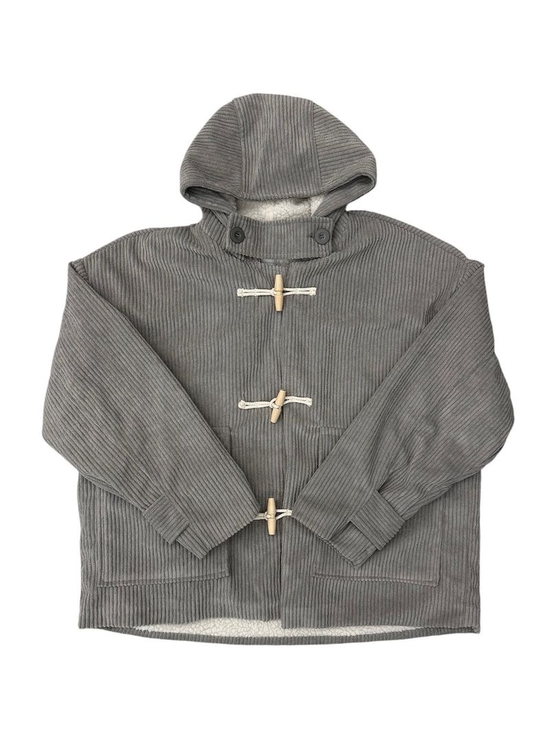 Ribbed Corduroy Duffle Coat (3 Colors)