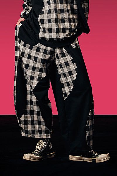 Reculer（ルキュレ）の「Checkered Coloring Jersey Pants ver1. (Wide Checkered) Black & White（Pants）」