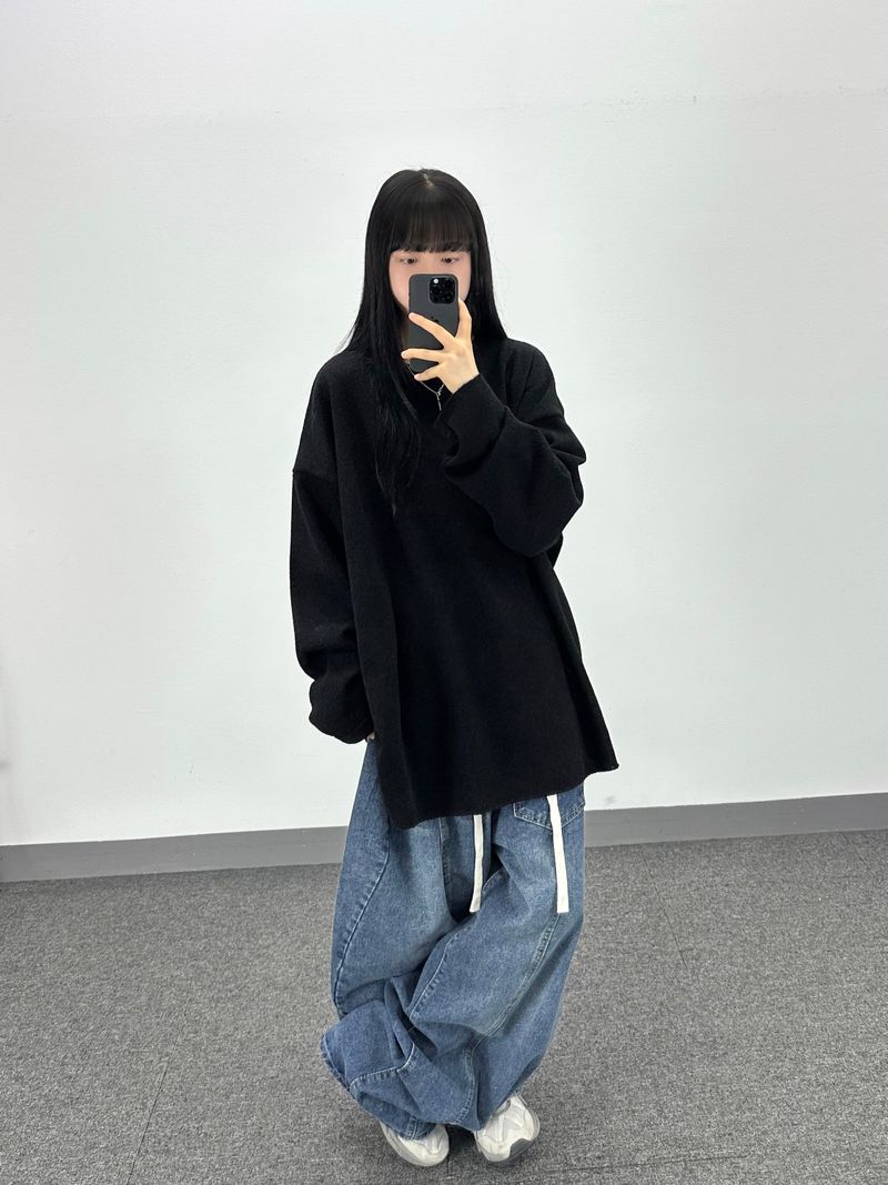 stretch boat-neck knit long sleeve